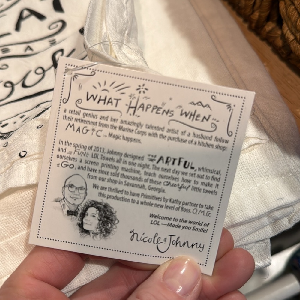 Primitives by Kathy White and Black Humorous Tea Towel - Picture 3 of 5